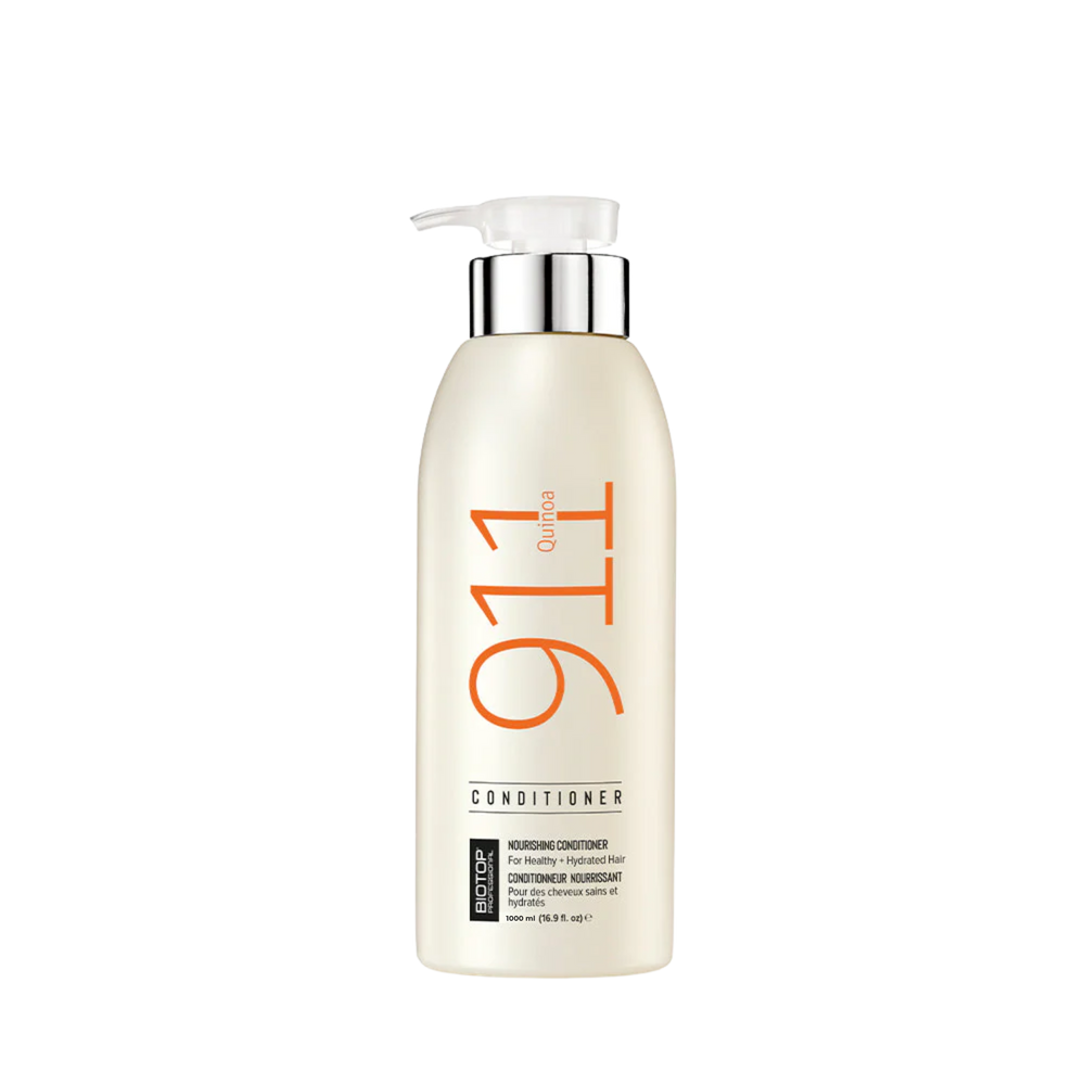 Flacon du conditionneur 911 Quinoa de Biotop Professional – soin hydratant, nourrissant et fortifiant pour cheveux brillants et souples