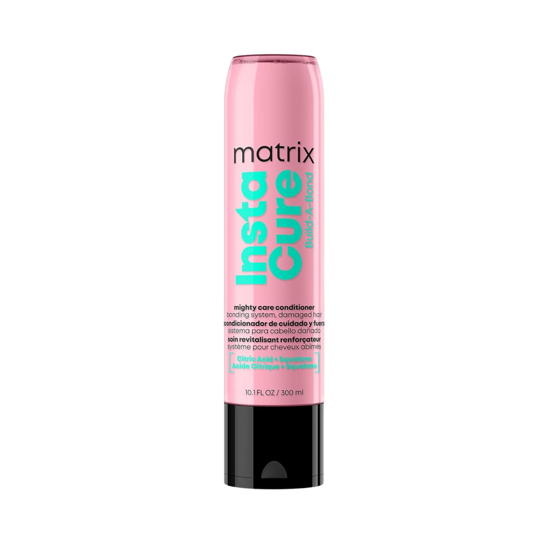“Tube de conditionneur Instacure Matrix – flacon crème avec logo et indication anti‑casse”