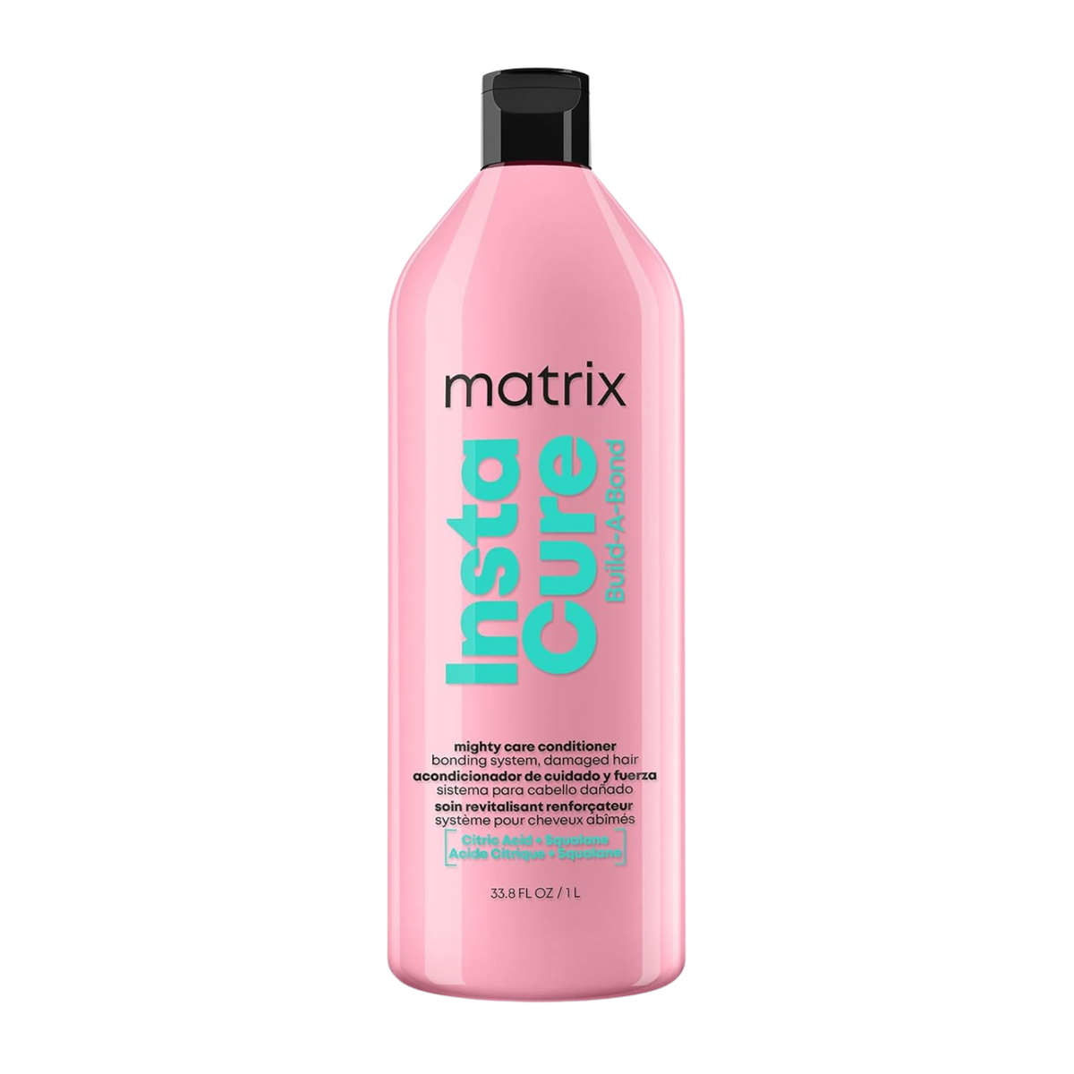 “Tube de conditionneur Instacure Matrix – flacon crème avec logo et indication anti‑casse”