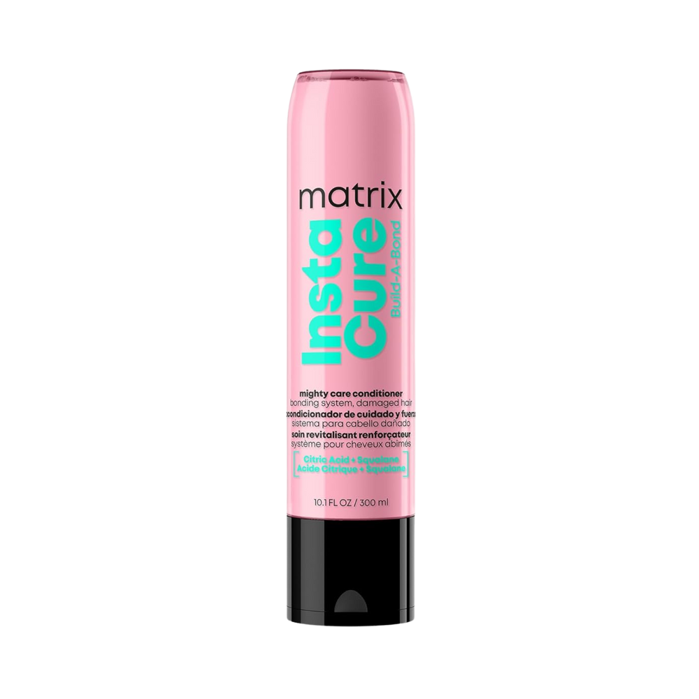 “Tube de conditionneur Instacure Matrix – flacon crème avec logo et indication anti‑casse”