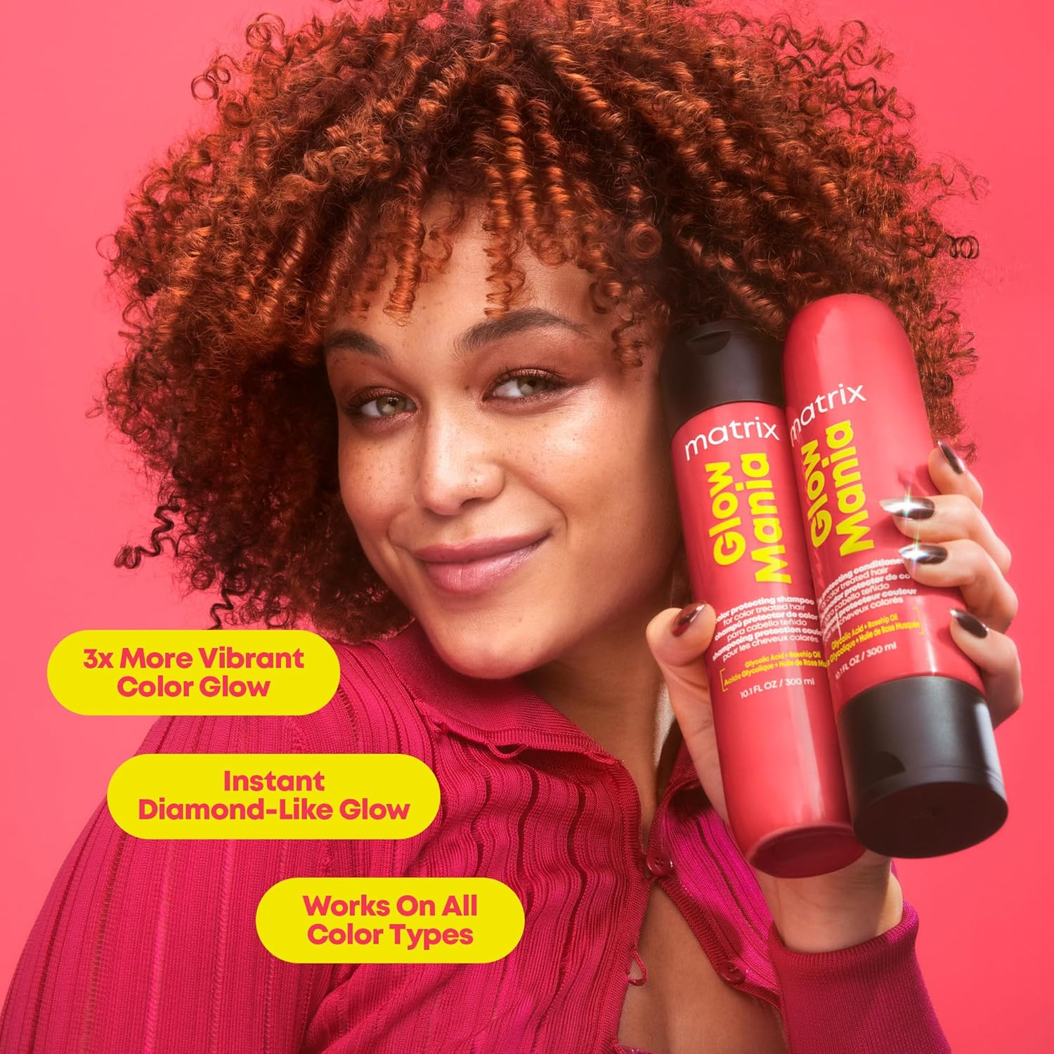 Flacon 300 ml du conditionneur Matrix Glow Mania Color Protecting