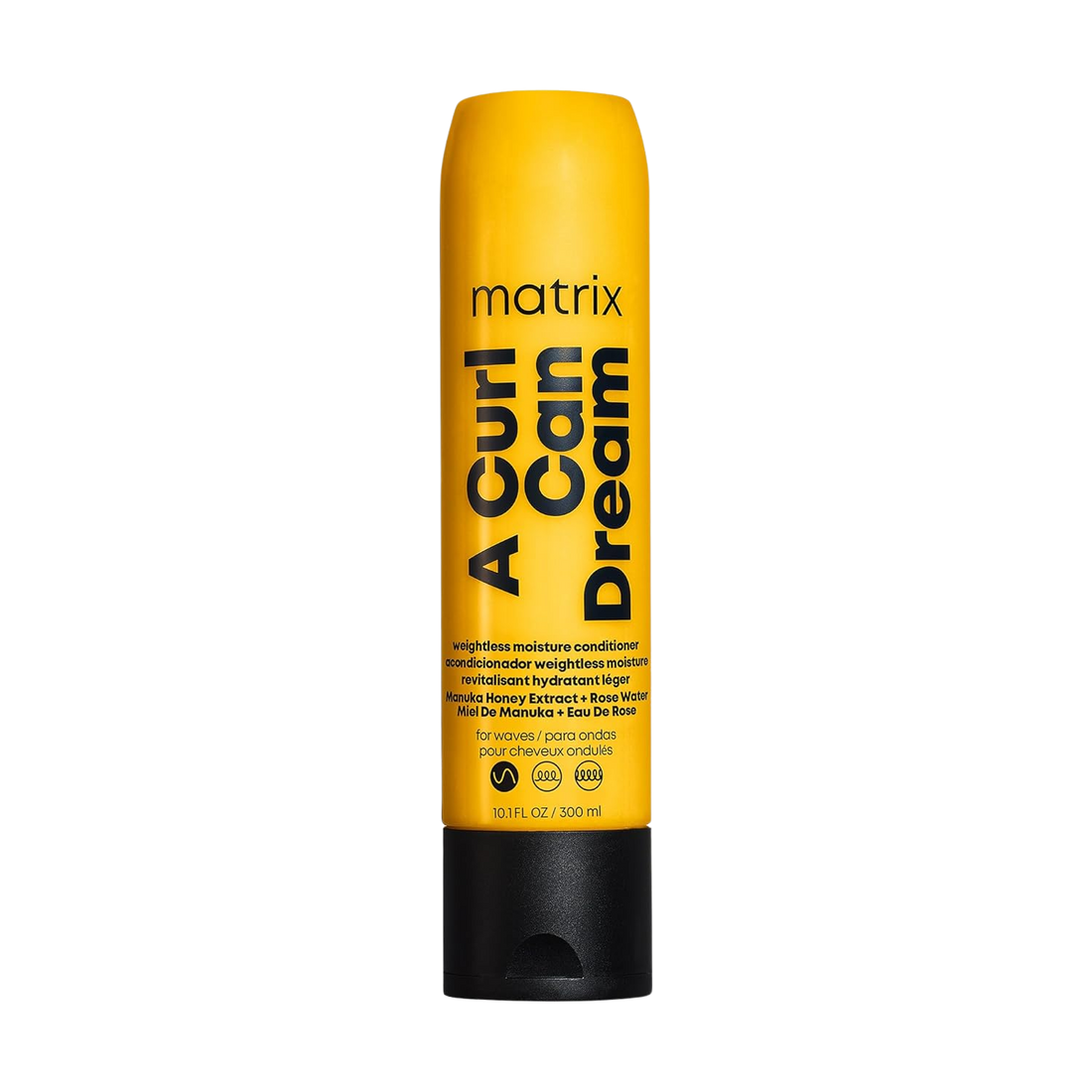“Flacon de conditionneur Matrix Weightless Moisture – design épuré avec logo Matrix”