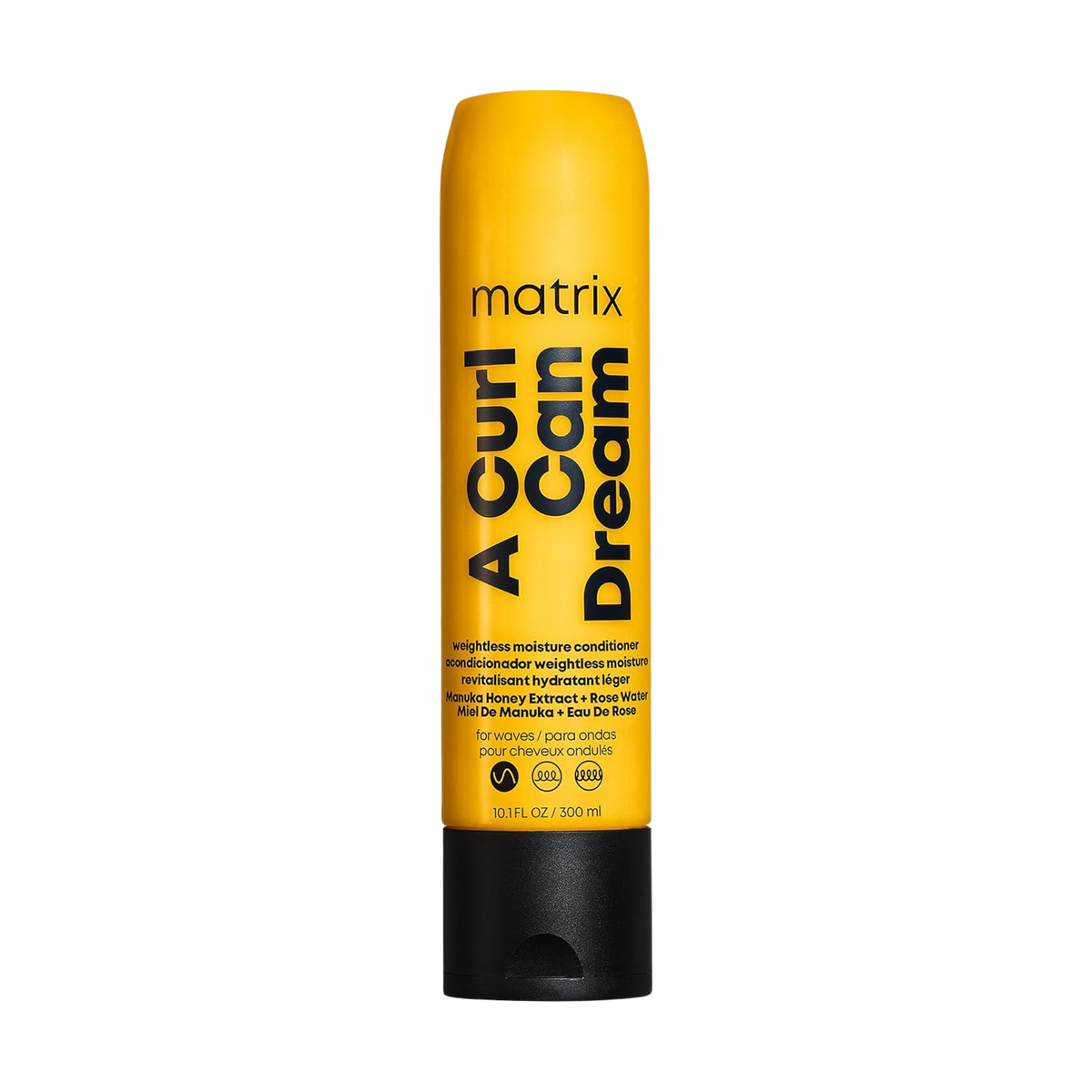 “Flacon de conditionneur Matrix Weightless Moisture – design épuré avec logo Matrix”
