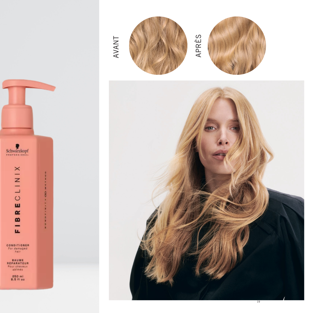 Conditionneur réparateur Schwarzkopf Fibre Clinix Fortify pour cheveux abîmés, renforce et démêle.