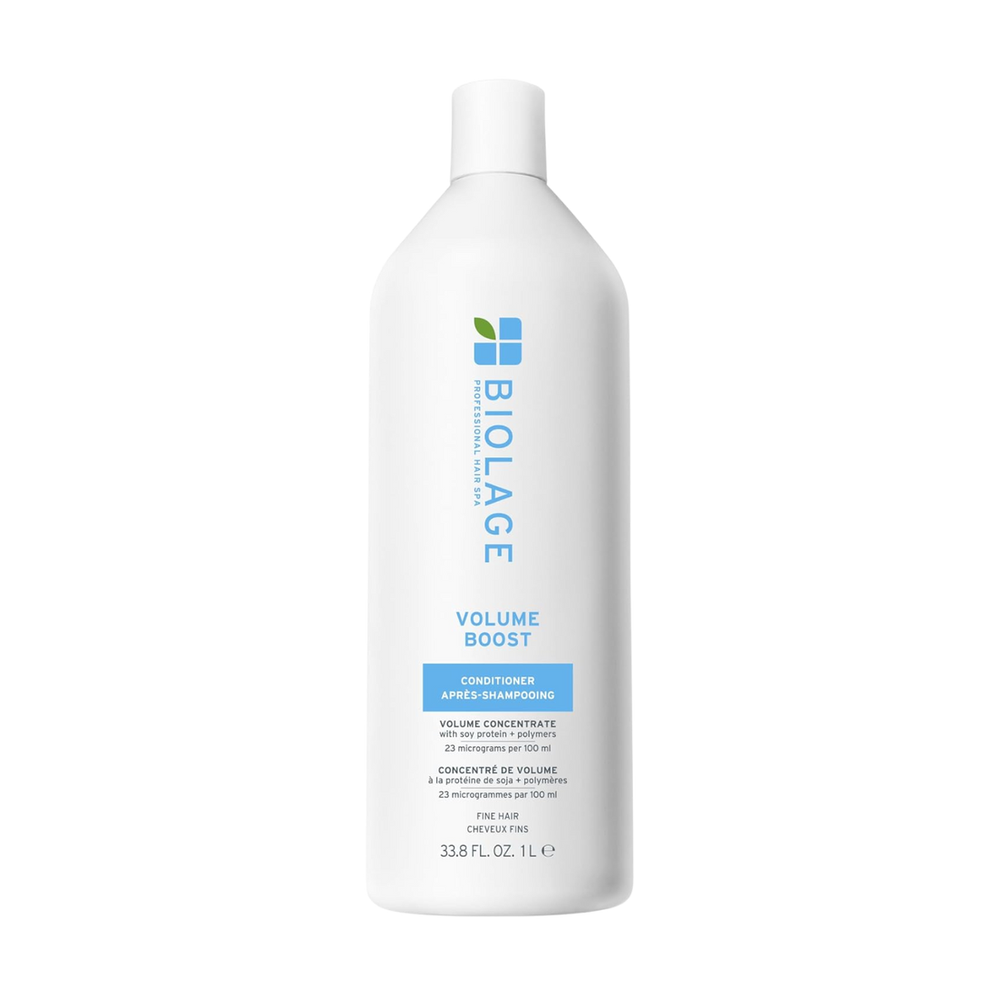 Tube conditionneur VolumeBoost – étiquette visible, volumeBoost marqué