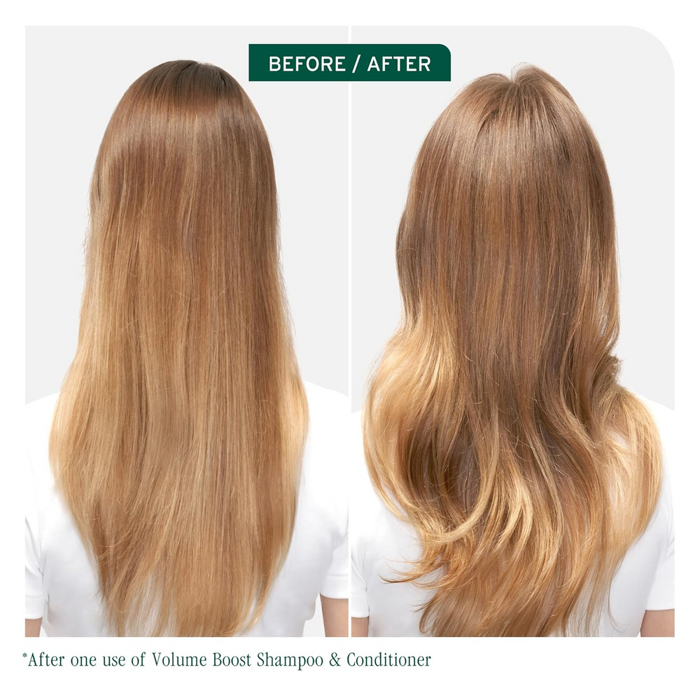 Tube conditionneur VolumeBoost – étiquette visible, volumeBoost marqué