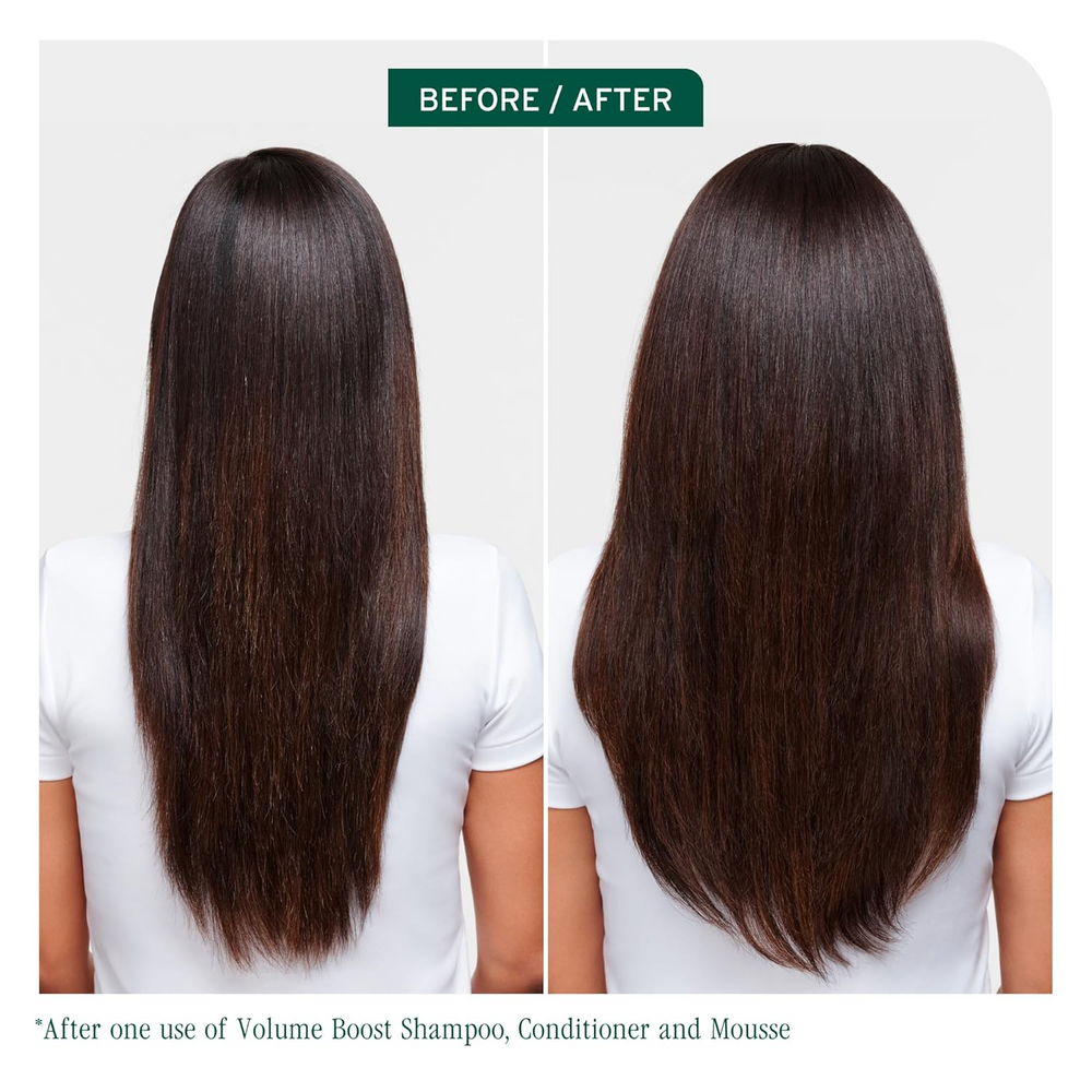 Tube conditionneur VolumeBoost – étiquette visible, volumeBoost marqué