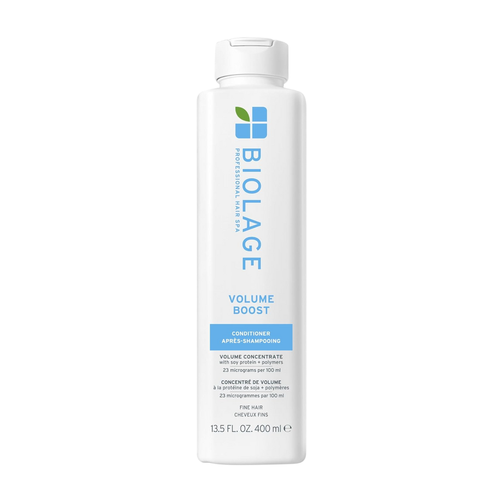 Tube conditionneur VolumeBoost – étiquette visible, volumeBoost marqué