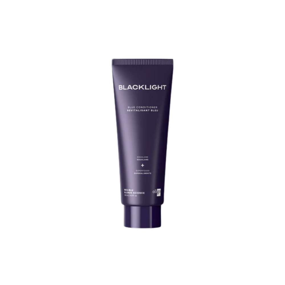 Conditionneur bleu tonifiant Oligo Blacklight pour cheveux blonds éclatants sans tons cuivrés