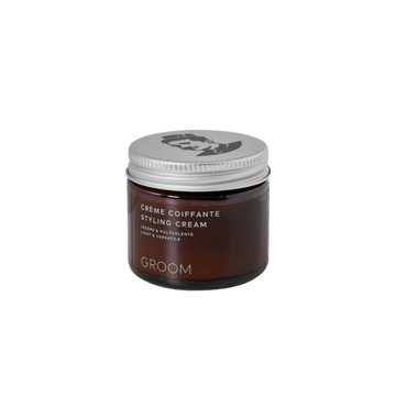 Pot de 60 ml de Crème Coiffante Groom – soin coiffant naturel au beurre de karité, parfum genévrier et lime


