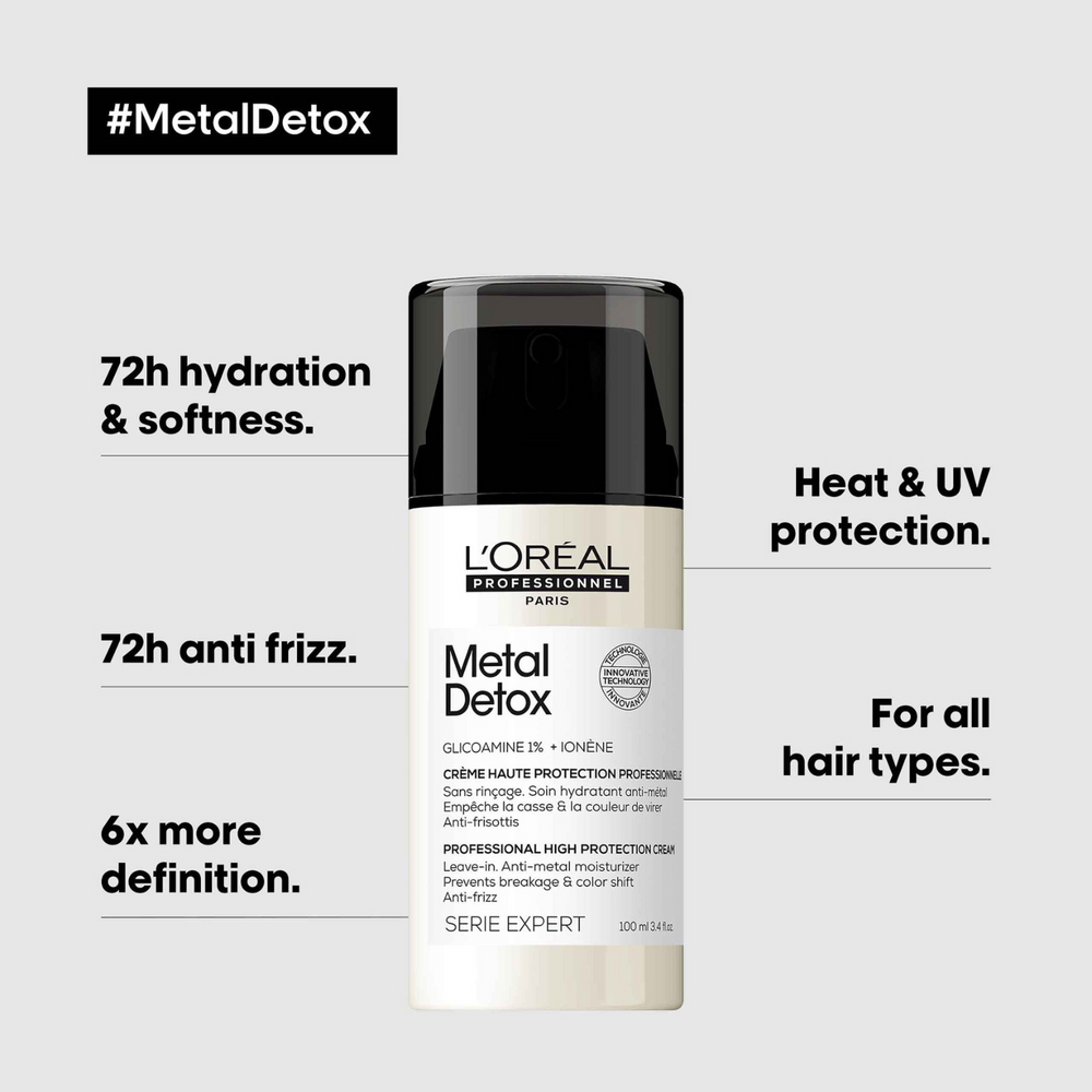 Crème Haute Protection Metal Detox L'Oréal Professionnel 100 ml sur fond blanc
