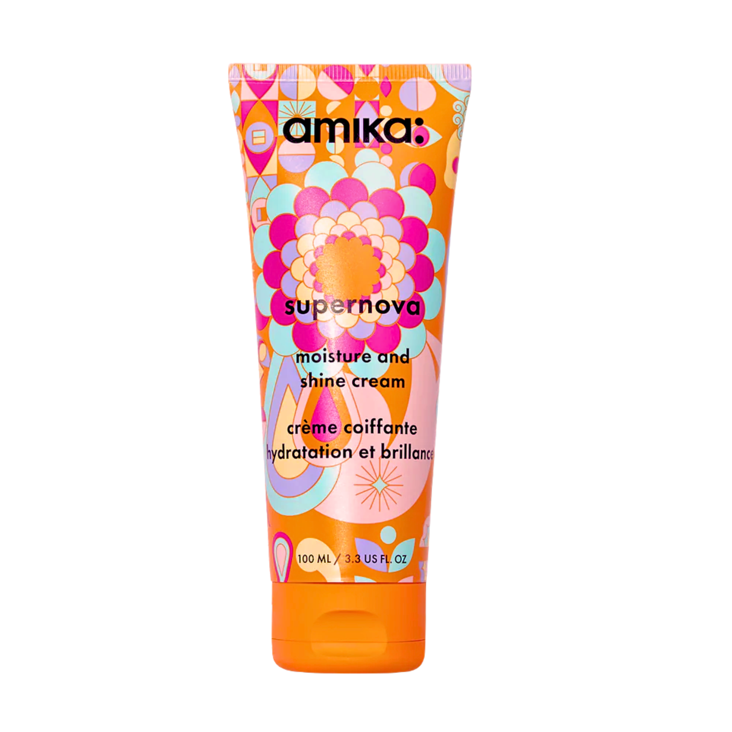 Flacon de la crème amika Supernova pour cheveux hydratés, lisses et brillants

