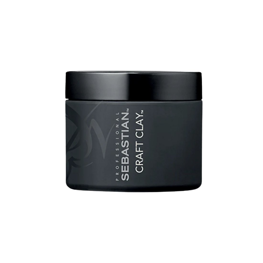 Pot noir de Sebastian Craft Clay de 50 g, coiffant post-séchage pour cheveux texturisés.

