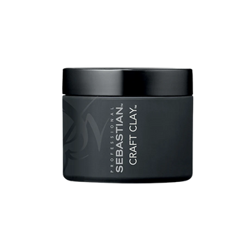 Pot noir de Sebastian Craft Clay de 50 g, coiffant post-séchage pour cheveux texturisés.

