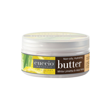 Pot de beurre corporel Cuccio White Limetta & Aloe Vera – hydratation 24 h