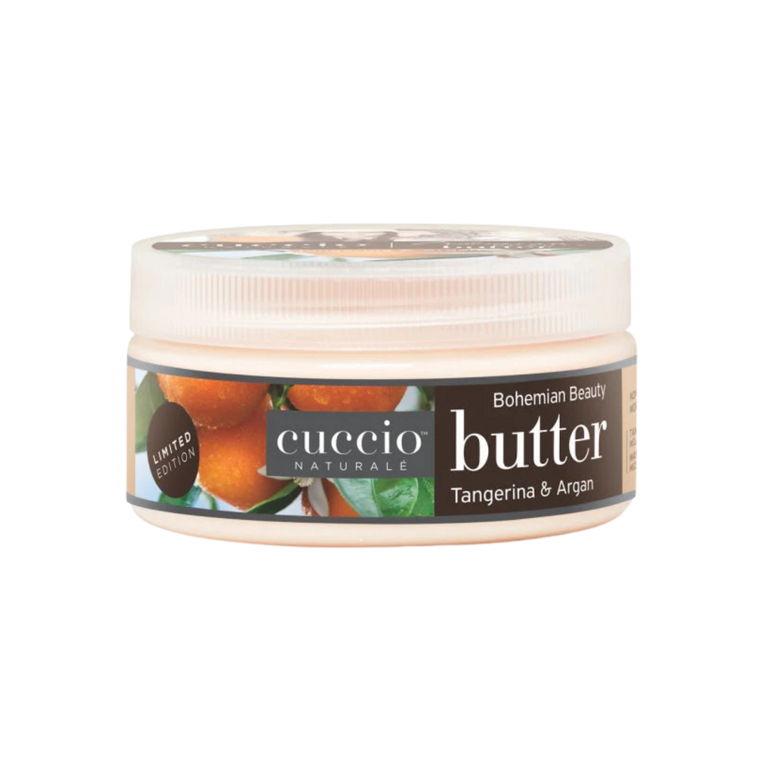 Pot de beurre corporel Cuccio Tangerina & Argan – soin hydratant pour peau douce et lisse