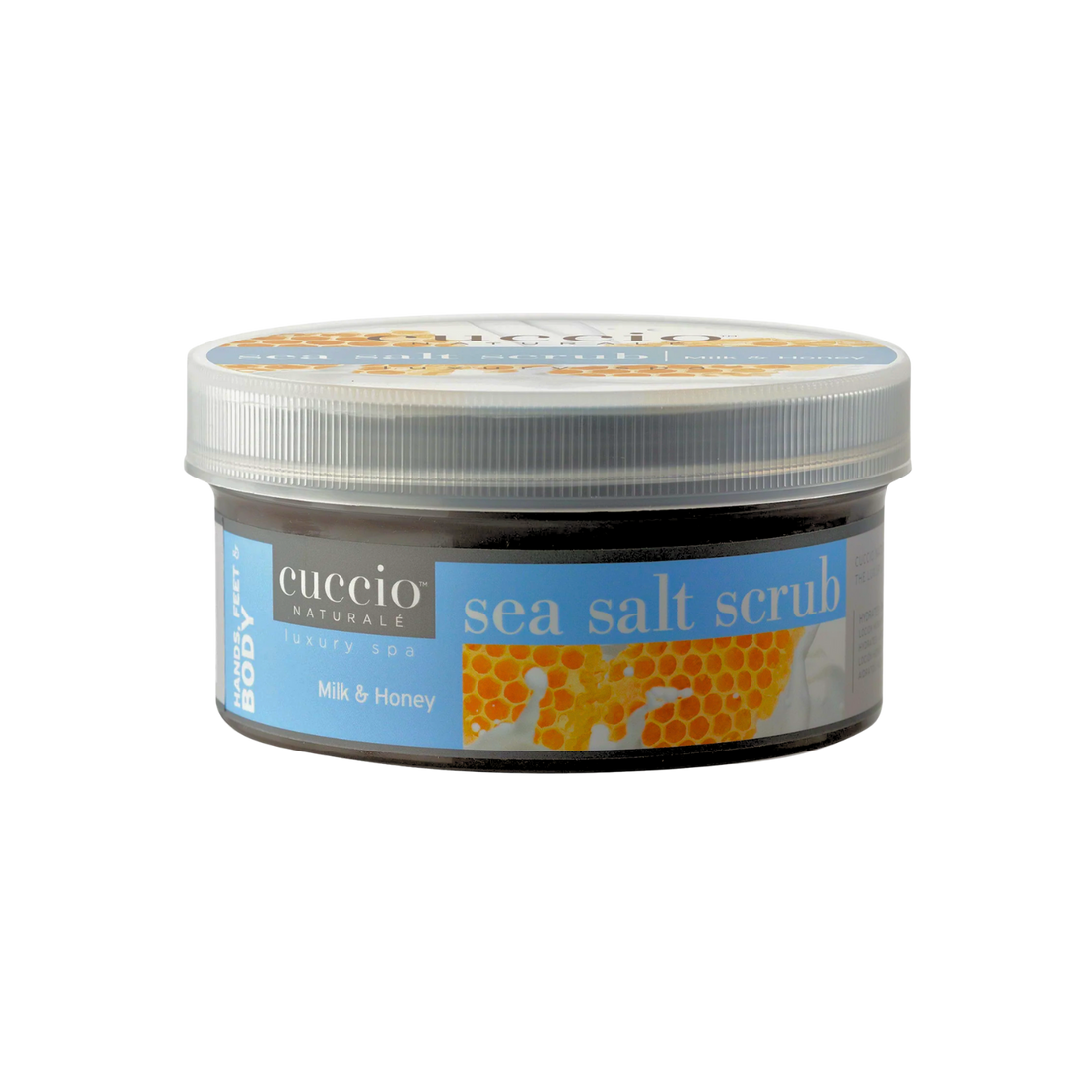Pot de gommage Cuccio Milk & Honey Sea Salt Scrub 19.5 oz – exfoliant corporel sel de mer