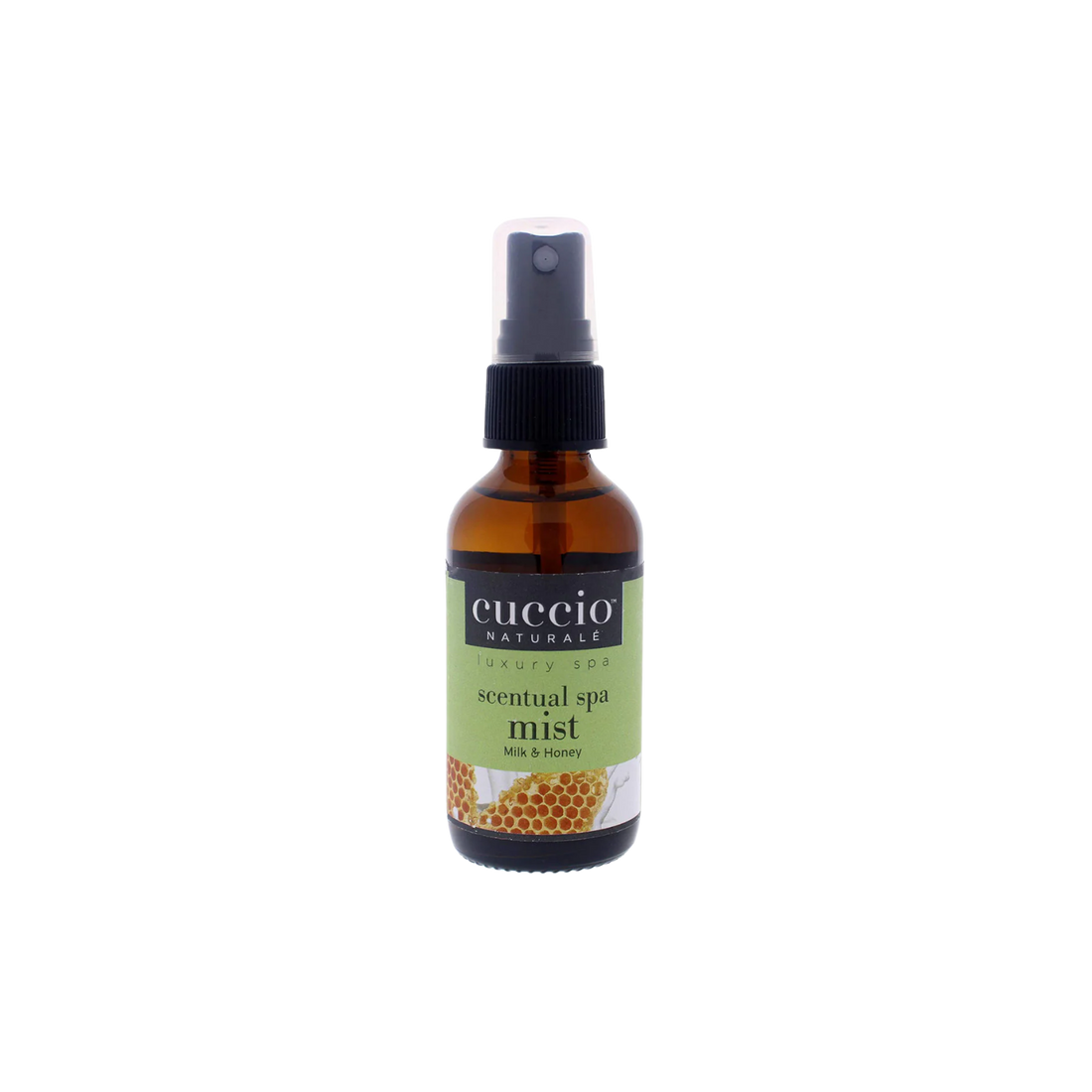 Flacon 2 oz de Cuccio Scentual Spa Mist Milk & Honey – brume parfumée spa