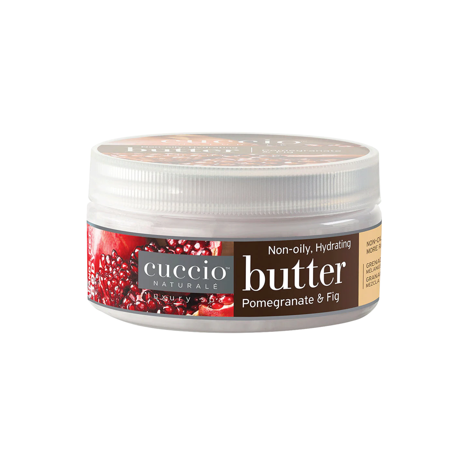 Pot de beurre corporel Cuccio Pomegranate & Fig – soin nourrissant pour peau douce et souple