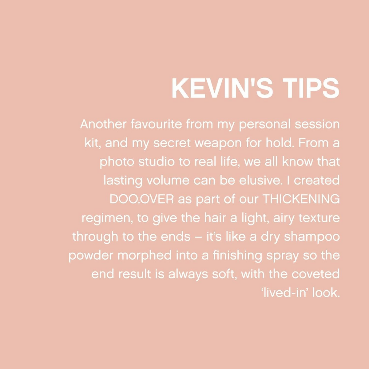 Flacon DOO.OVER 100 ml du spray poudre sèche Kevin Murphy sur fond neutre