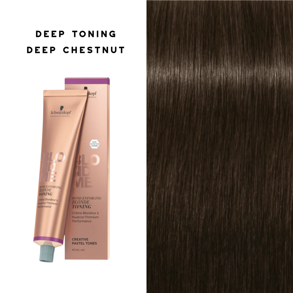 Tube de coloration BLONDME de Schwarzkopf avec mèche de cheveux blond [description de la nuance], résultat professionnel lumineux.