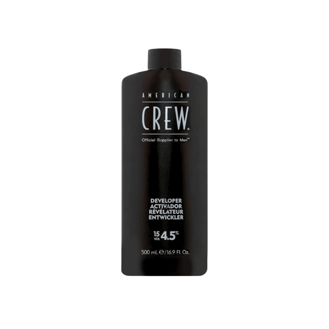 Bouteille 500 ml de développeur American Crew Precision Blend 15 Vol 4,5 % pour coloration professionnelle.