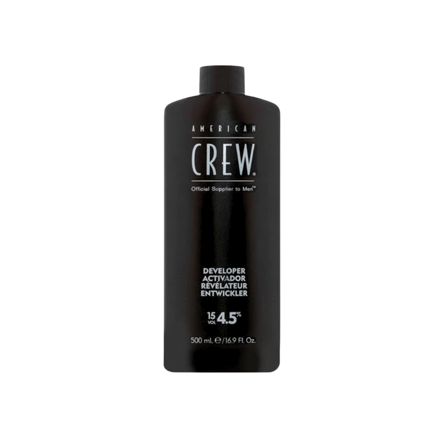 Bouteille 500 ml de développeur American Crew Precision Blend 15 Vol 4,5 % pour coloration professionnelle.