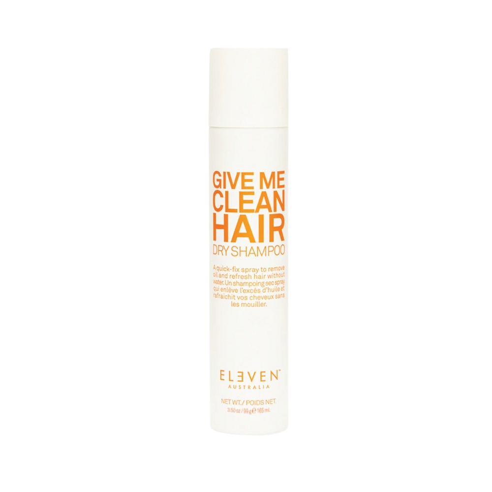 Spray sec “Give Me Clean” ELEVEN Australia – flacon élégant avec bouchon, pour rafraîchir cheveux sans eau et apporter volume naturellement.