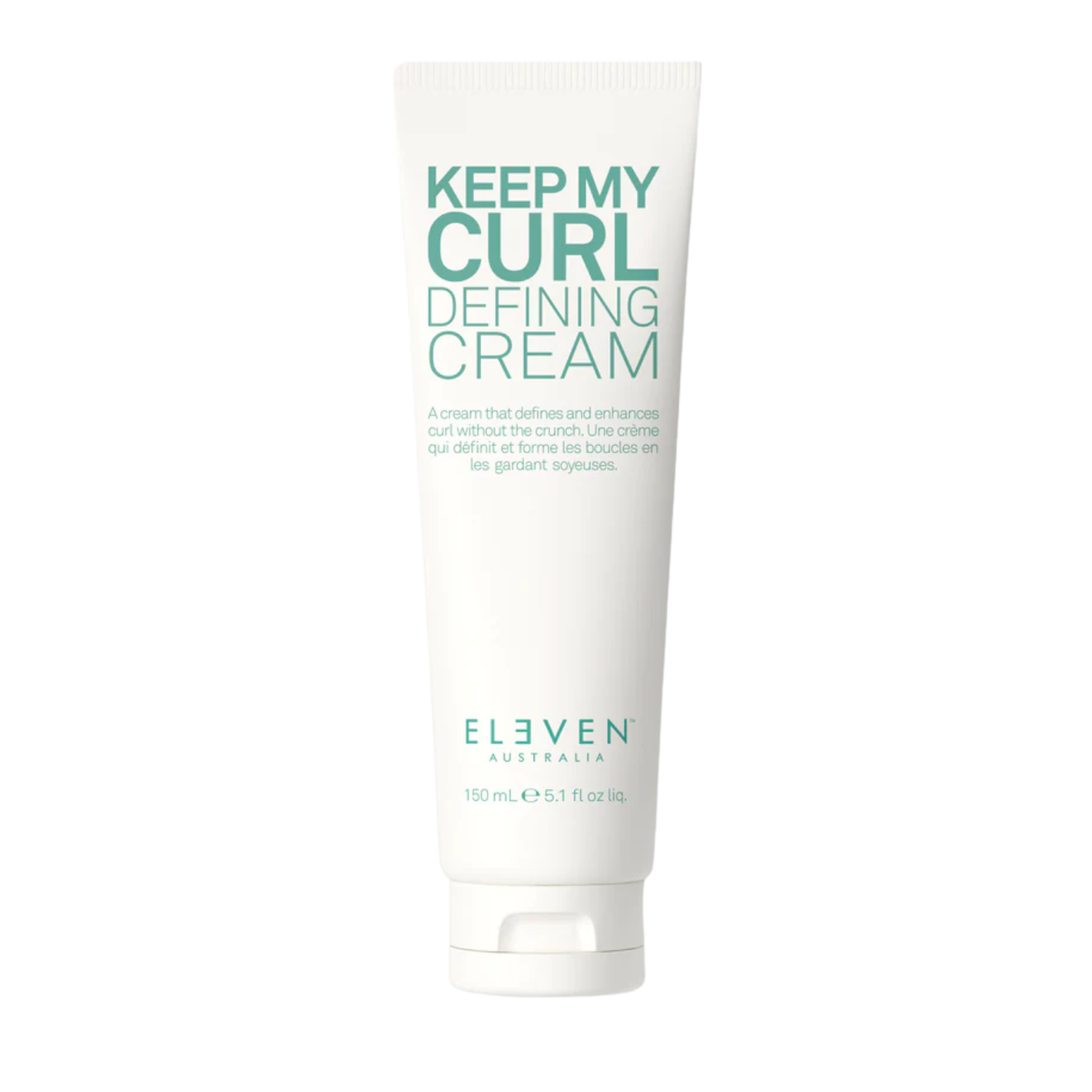 Tube de crème définissante Keep My Curl Defining Cream d’Eleven Australia, pour boucles hydratées, définies et contrôlées.
