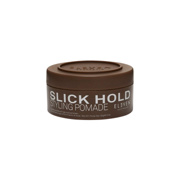 Pot de 85 g du Slick Hold Styling Pomade d’Eleven Australia pour coiffage brillant et maîtrise parfaite
