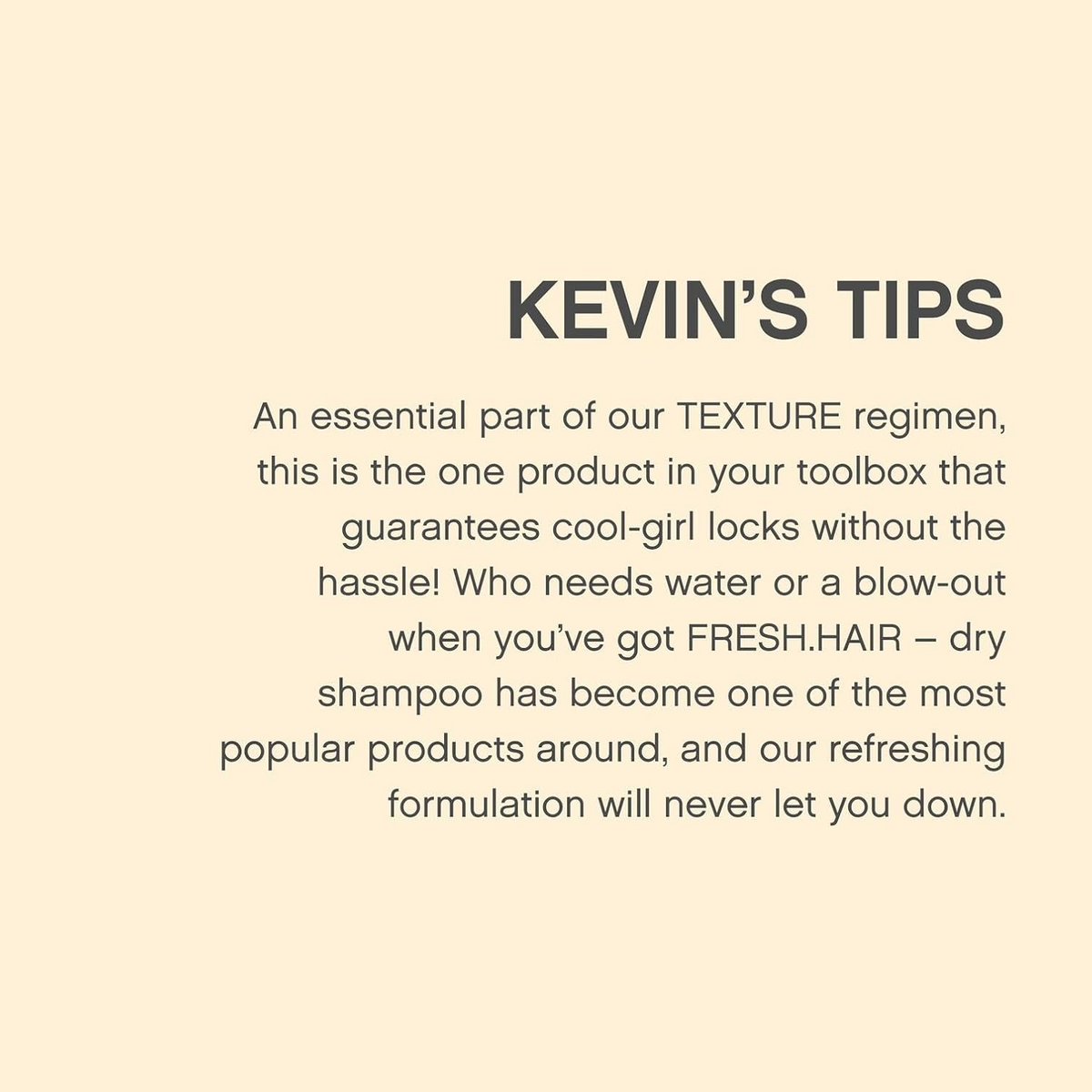 Flacon 100 ml du shampooing sec FRESH.HAIR Kevin Murphy sur fond neutre