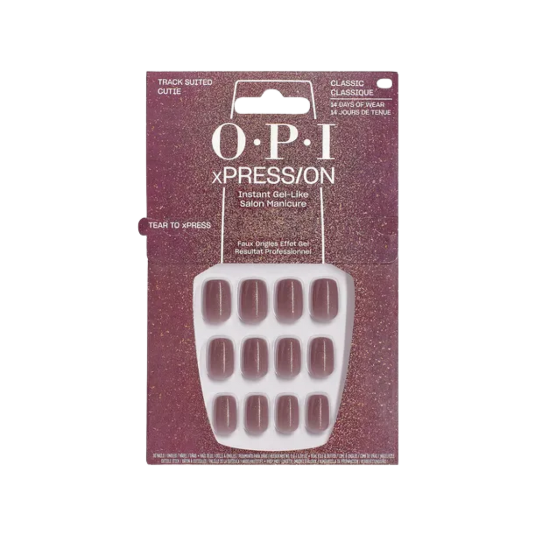 Faux-ongles OPI Track Suited Cutie xPRESS/ON Nude Neutrals effet gel réutilisables
