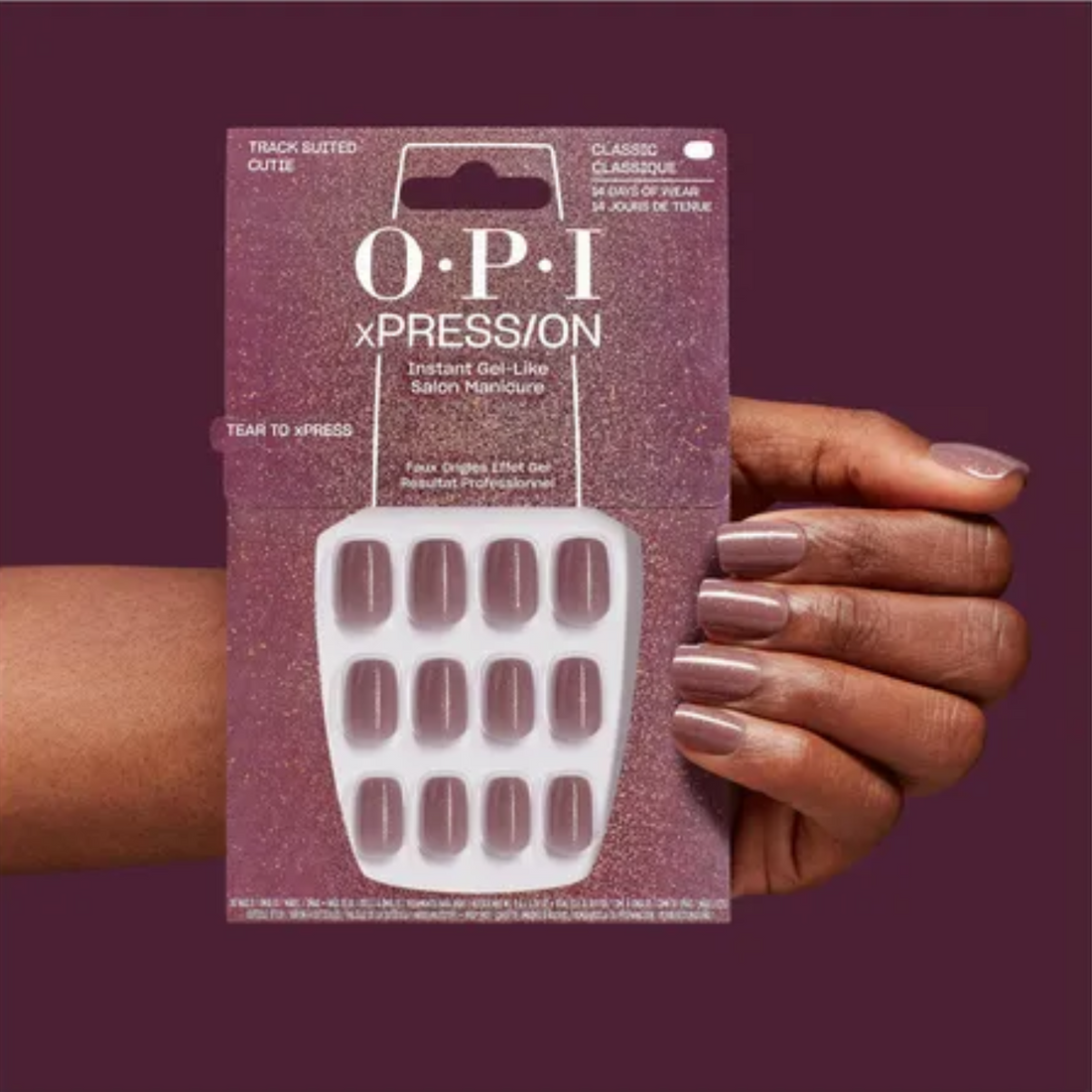 Faux-ongles OPI Track Suited Cutie xPRESS/ON Nude Neutrals effet gel réutilisables