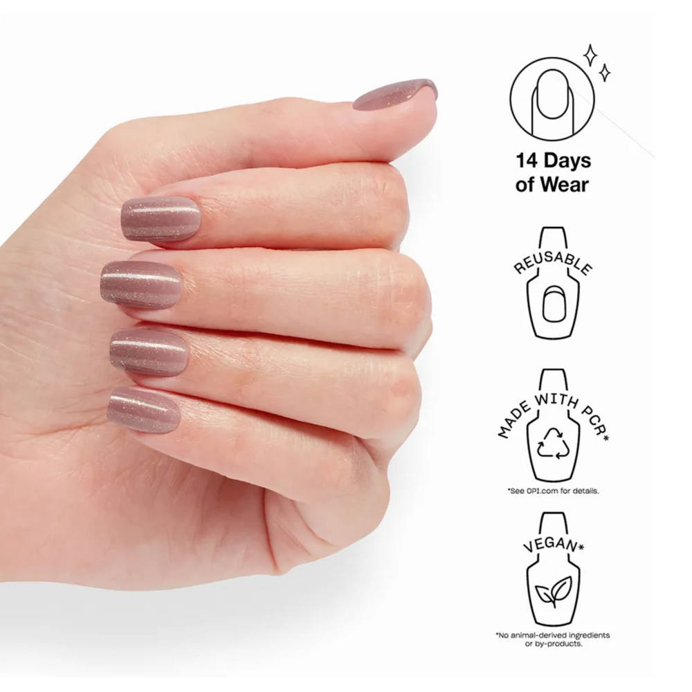 Faux-ongles OPI Track Suited Cutie xPRESS/ON Nude Neutrals effet gel réutilisables