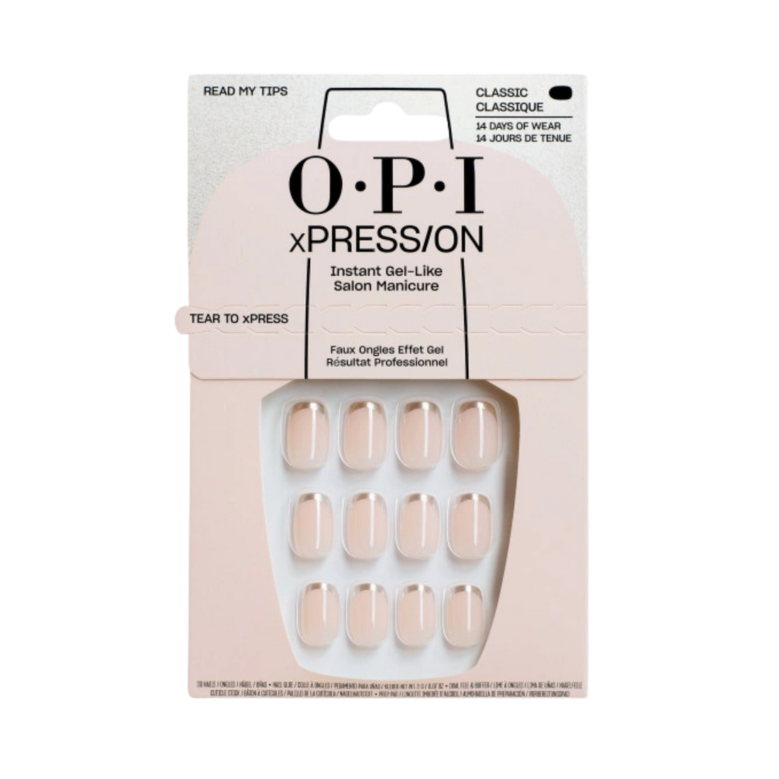 Faux-ongles OPI xPRESS/ON Read My Tips effet métallique French manucure press-on