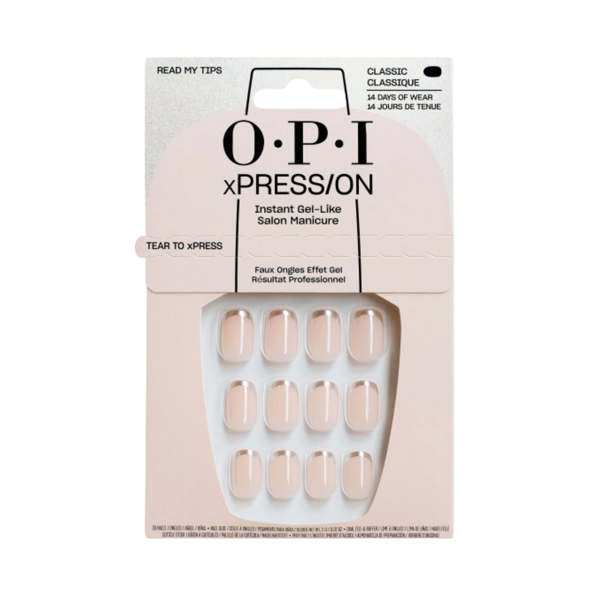 Faux-ongles OPI xPRESS/ON Read My Tips effet métallique French manucure press-on