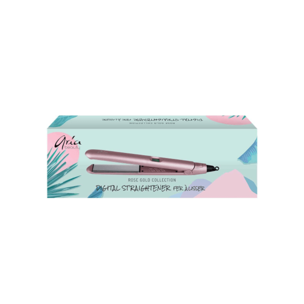 Fer à friser ionique Aria Beauty Rose Gold 1 po, finition métal brillant, tube curling