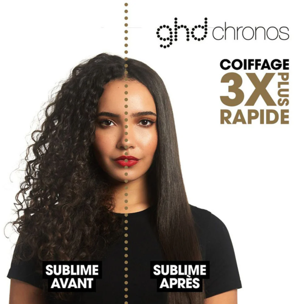 Fer plat Chronos Noir de GHD – Lisseur professionnel haute performance