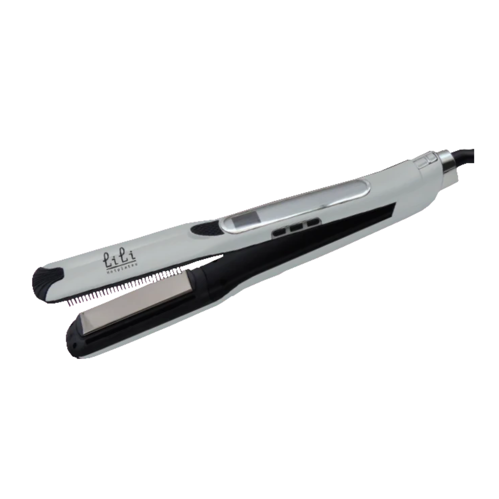 Fer à vapeur professionnel Orion LiLi Hotplates, plaques titane 1 po, finition gris métallisé