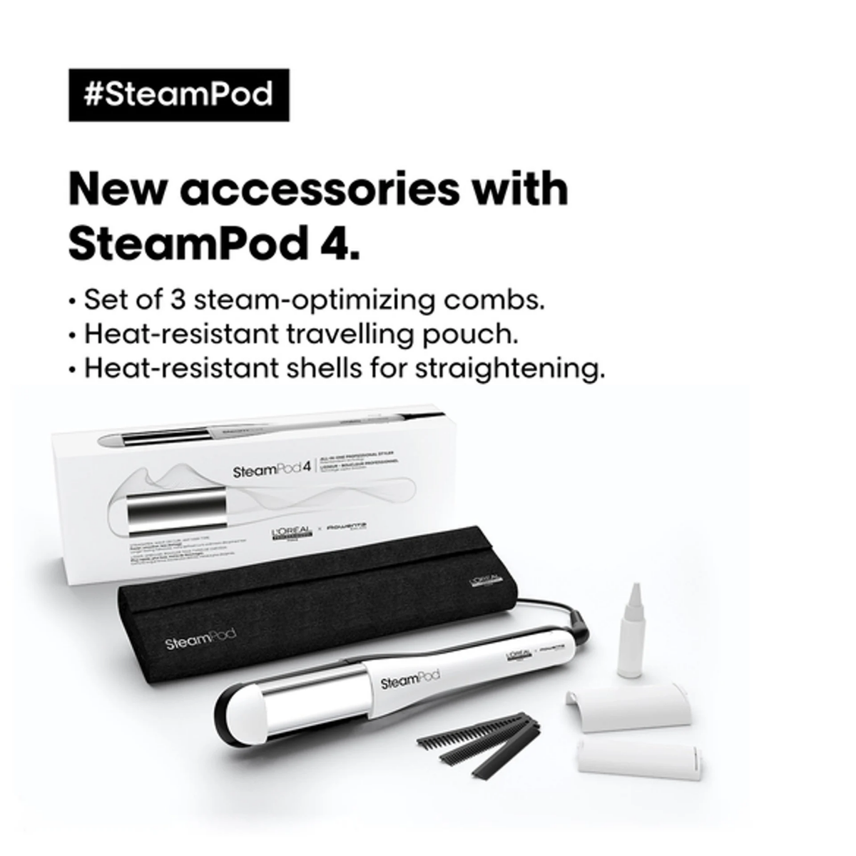 Steampod 4 de L’Oréal Professionnel – lisseur vapeur professionnel pour lisser, onduler et boucler tous types de cheveux