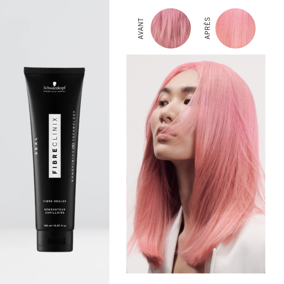 Schwarzkopf Fibre Clinix Fibre Sealer soin capillaire crème sans rinçage anti-frisottis et protection thermique 150 ml
