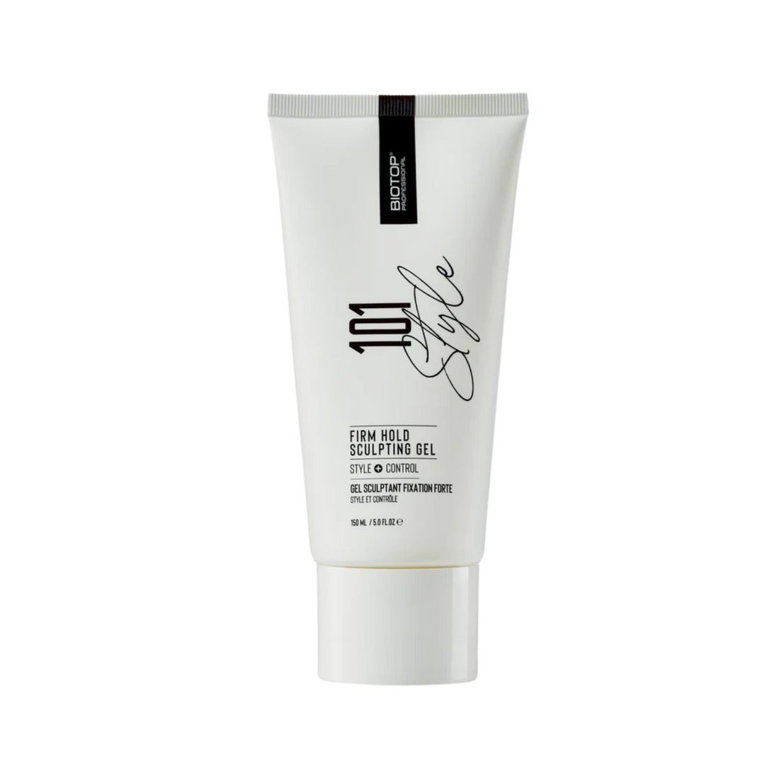 Tube 150 ml de Biotop 101 Create Firm Hold Sculpting Gel – gel coiffant finition brillante et contrôle frizz.

