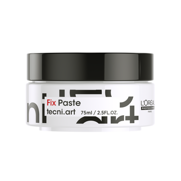 Pot 75 ml de L’Oréal Professionnel Tecni.Art Fix Paste — pâte coiffante finition mate pour cheveux.