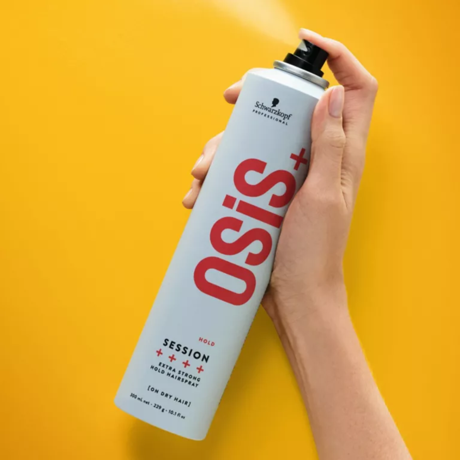 Flacon de fixatif élastique Schwarzkopf Session Label / Osis — spray coiffant élastique