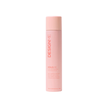 Fixatif trois‑en‑un HOLD.ME de DESIGNME – spray cheveux vegan avec buse réglable pour tenue légère, moyenne ou forte