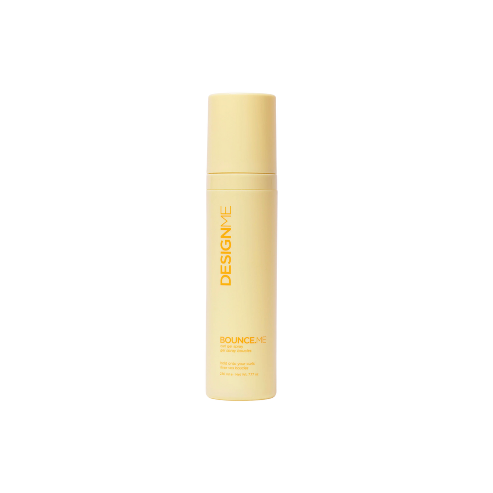 Flacon de Gel Spray Boucles Bounce.Me, formule légère pour boucles définies, souples et hydratées, avec tenue durable.