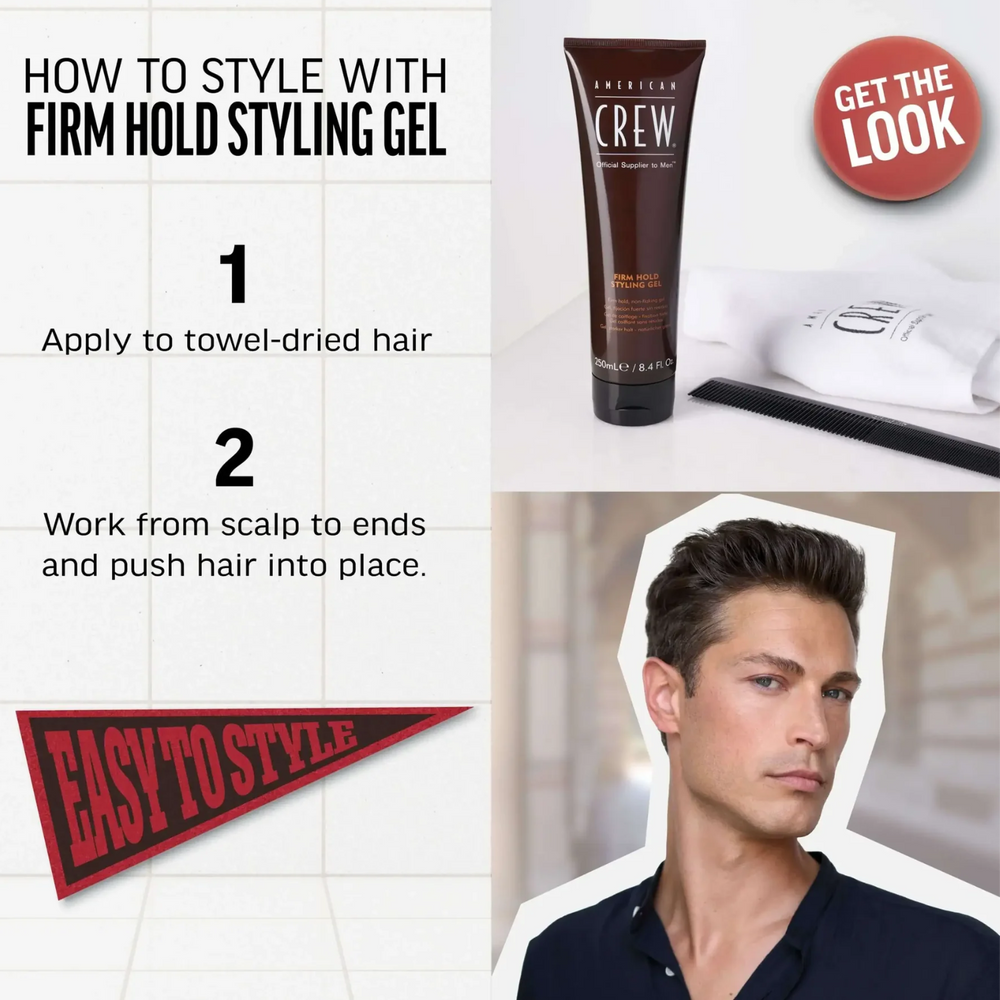 Gel coiffant American Crew Firm Hold Styling Gel fixation forte & brillance naturelle