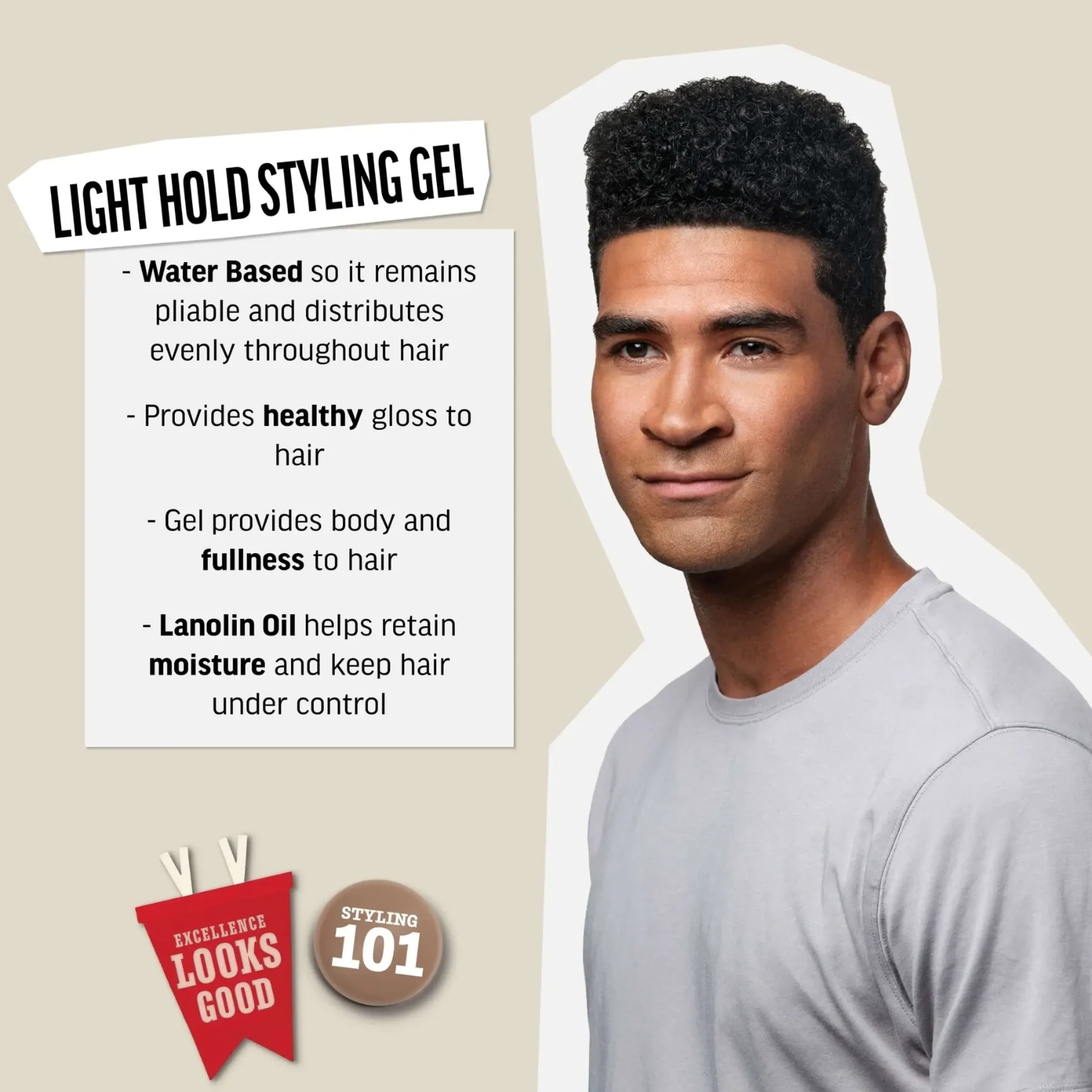 Gel coiffant American Crew Light Hold Styling Gel pour tenue légère et brillance naturelle