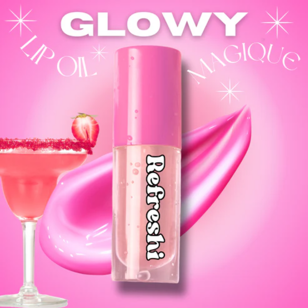 Tube 5 ml Glowy Color Changing Pink Lip Oil Refreshi, fini brillant, couleur rose personnalisée selon le pH, bulles anti‑débordement, soin vegan

