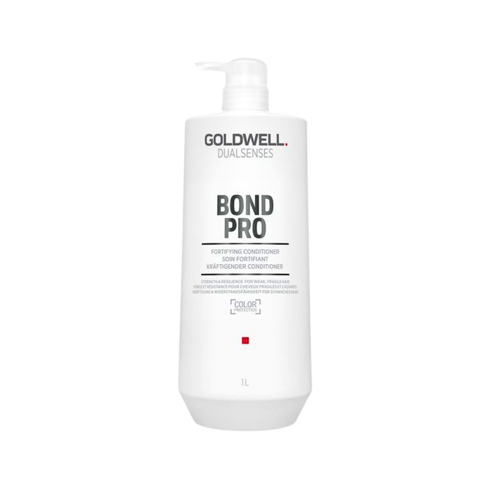Flacon 1 L de conditionneur Goldwell Bond Pro Fortifying, soin réparateur pour cheveux cassants